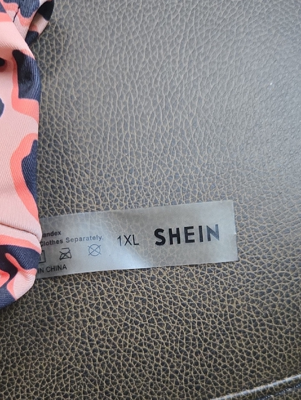 SHEIN Peach and Black Leopard Print Swim Set - Picture 2 of 2